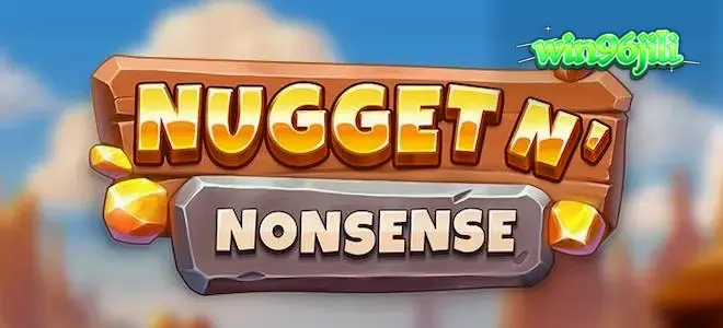Isang masiglang eksena sa loob ng minahan na nagtatampok ng mga simbolo ng Nugget n’ Nonsense.